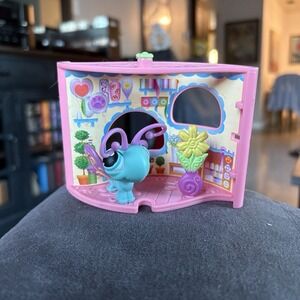 Littlest Pet Shop  BUTTERFLY 355 Teal Pet NOOK Display & Play 2007